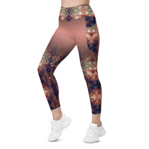 Coral Abalone Waterfall Blend Leggings with pockets