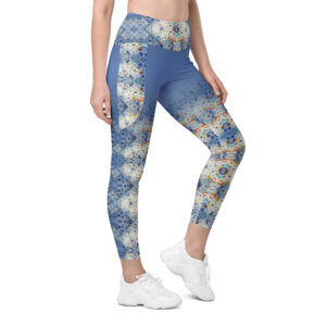 Light and Shadow Blue Blend Leggings with pockets