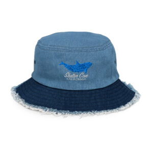 SC Whale Distressed denim bucket hat